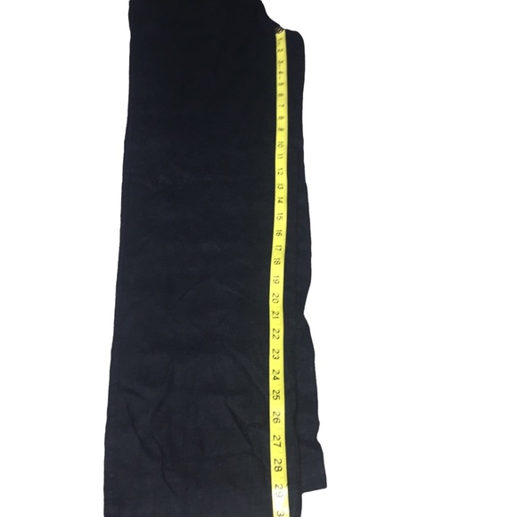 Black Linen Blend Wide Leg Pants Sz 10 Tie Front Pockets - Picture 7 of 9